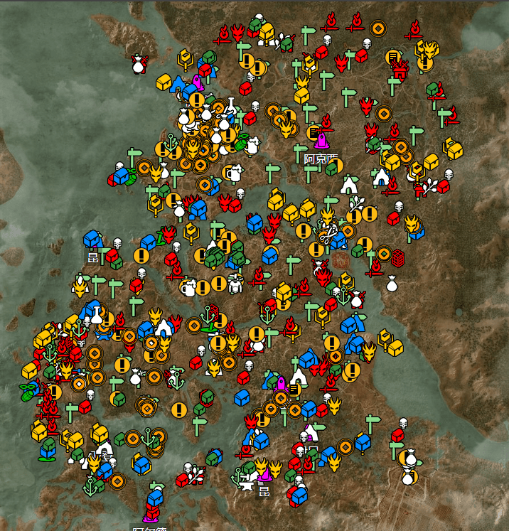 巫师3的5个地区的地图
